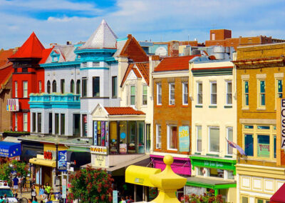 Colorful buildings in Adams Morgan neighborhood